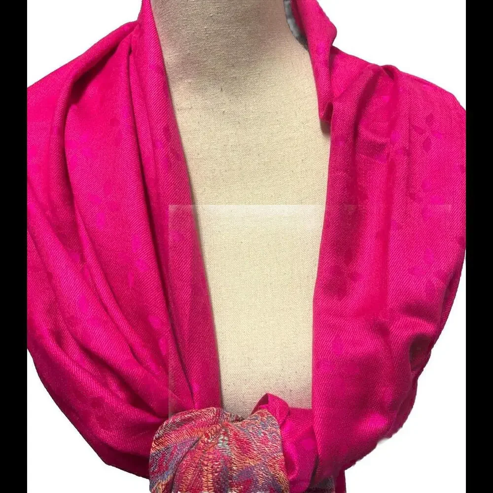 👠🥻🩷 100% Pashmina Paisley Print Scarf 66” X 22” Fringed